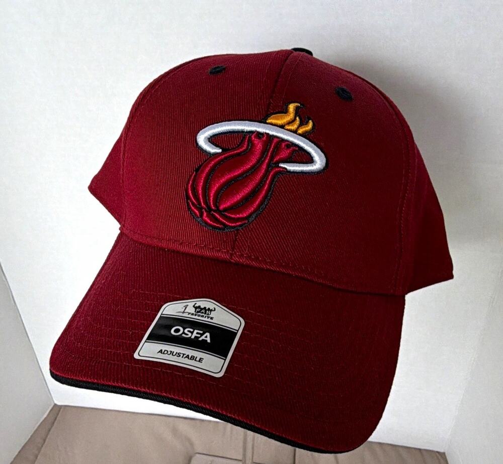 Fan Favorite Miami Heat Officially Licensed NBA OSFA Red/Black Cap Hat
